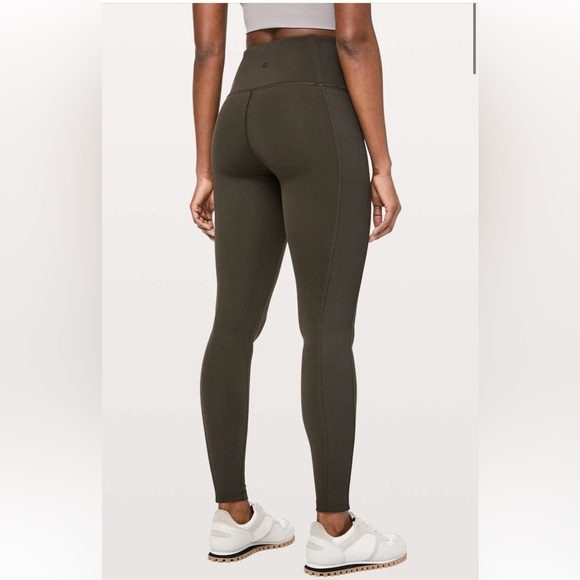 lululemon athletica Pants - Lululemon Wunder Under High-Rise Tight "Rib 28" Dark Olive Size 10